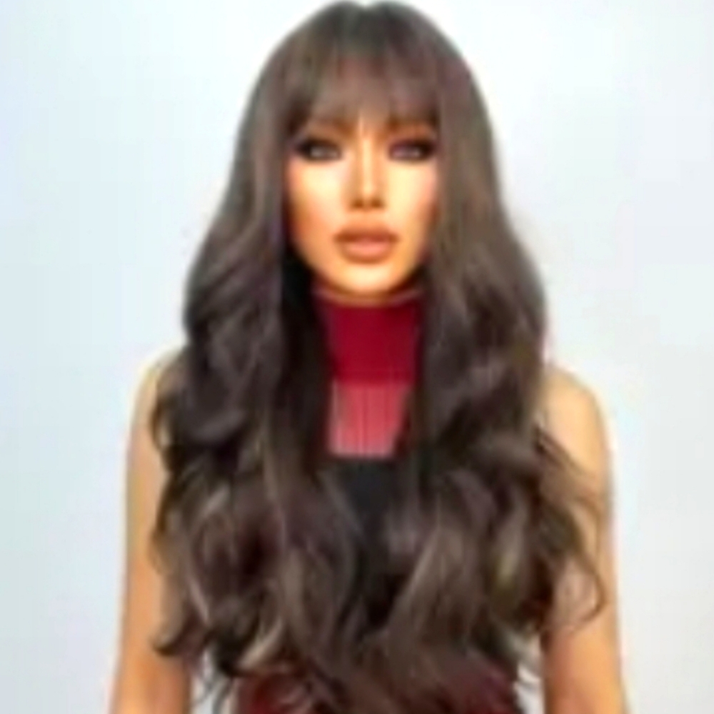 New 28" Medium Brown Synthetic Wig